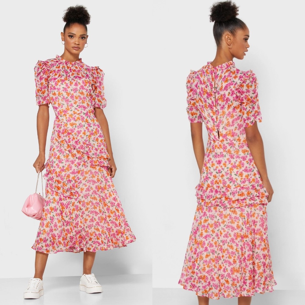✨ NWT Topshop Floral Ruffle Midi Dress ✨